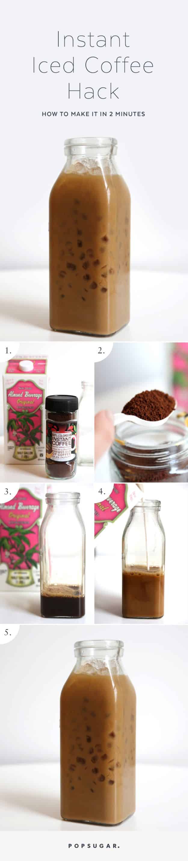 DIY Ideas for The Coffee Lover - Instant Iced Coffee Hack - Easy and Cool Gift Ideas for People Who Love Coffee Drinks - Coaster, Cups and Mugs, Tumblers, Canisters and Do It Yourself Gift Ideas - Gift Jars and Baskets, Fun Presents to Make for Mom, Dad and Friends http://diyjoy.com/diy-ideas-coffee-lover