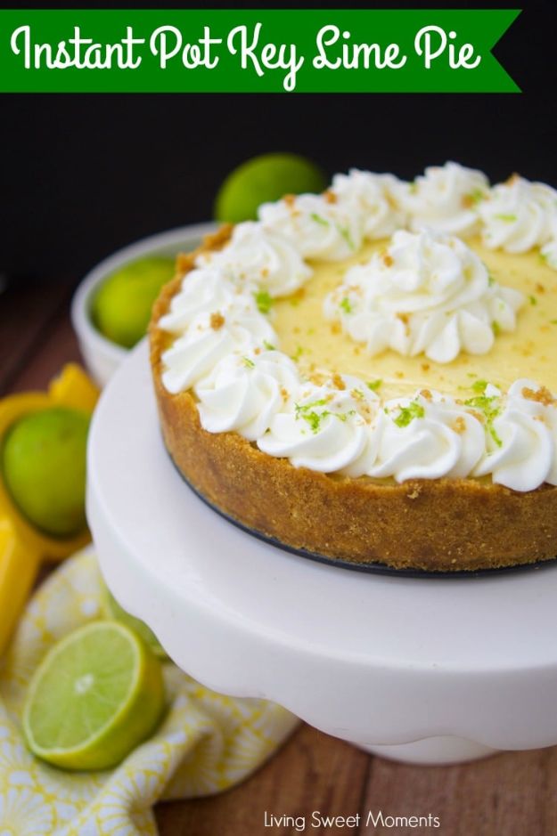 Instant Pot Recipes - Instant Pot Key Lime Pie - Easy Healthy Family Recipe Ideas for Instant Pot - Chicken, Brisket, Beef, Paleo, Low Carb, Vegetarian, Pork, Keto and Vegan - Pressure Cooking and Pressure Cooker Foods - Breakfast, Lunch and Dinner Ideas work With Weight Watchers and Whole 30 Diets http://diyjoy.com/instant-pot-recipes