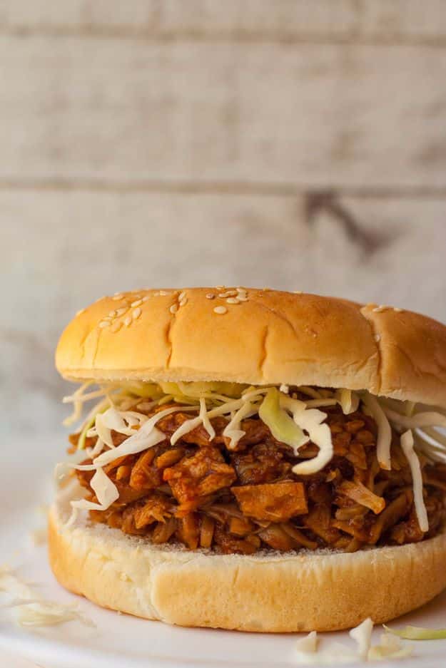 Instant Pot Recipes - Instant Pot Pulled BBQ Jackfruit Sandwiches - Easy Healthy Family Recipe Ideas for Instant Pot - Chicken, Brisket, Beef, Paleo, Low Carb, Vegetarian, Pork, Keto and Vegan - Pressure Cooking and Pressure Cooker Foods - Breakfast, Lunch and Dinner Ideas work With Weight Watchers and Whole 30 Diets http://diyjoy.com/instant-pot-recipes