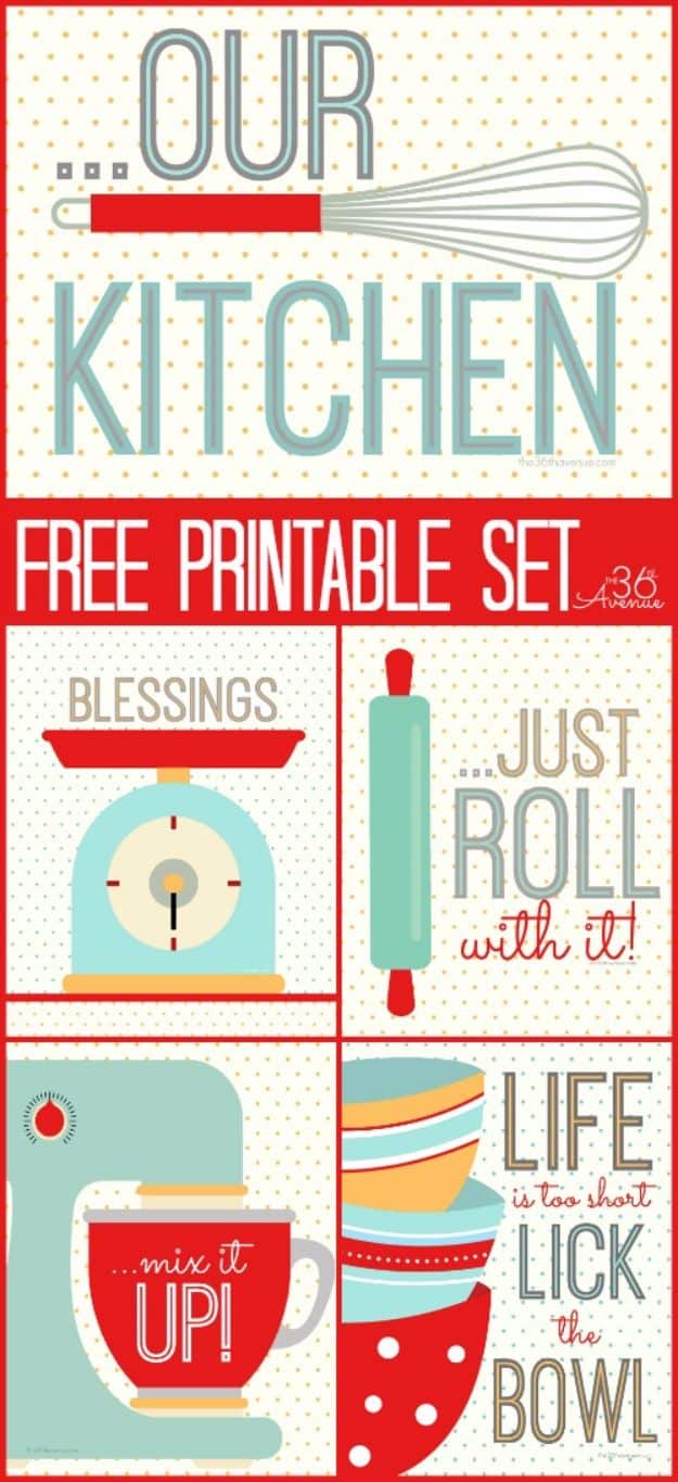 Best Free Printables for Crafts - Kitchen Set Free Printable - Quotes, Templates, Paper Projects and Cards, DIY Gifts Cards, Stickers and Wall Art You Can Print At Home - Use These Fun Do It Yourself Template and Craft Ideas 