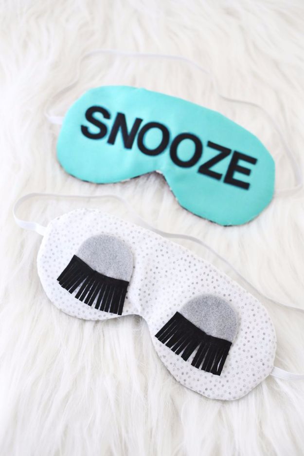 DIY Sleep Masks - Make Your Own Eye Mask - Cute and Easy Ideas for Making a Homemade Sleep Mask - Best DIY Gift Ideas for Her - Cool Crafts To Make and Sell On Etsy - Creative Presents for Girls, Women and Teens - Do It Yourself Sleeping With Words, Accents and Fun Accessories for Relaxing   #diy #diygifts