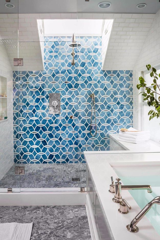 DIY Tile Ideas - Modern Nautilus Abstract Turquoise Design - Creative Crafts for Bathroom, Kitchen, Living Room, and Fireplace - Awesome Shower and Bathtub Ideas - Fun and Easy Home Decor Projects - How To Make Rustic Entryway Art #homeimprovement #diy