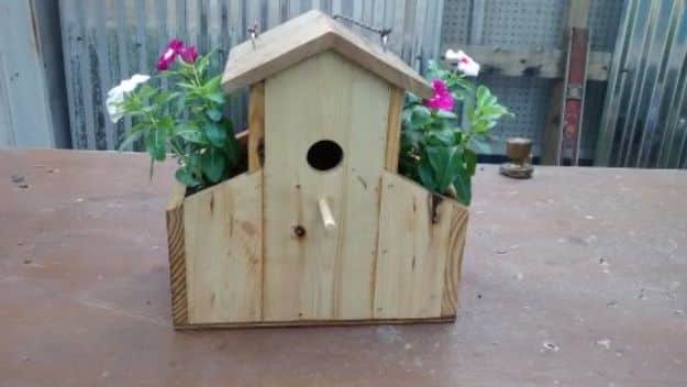 DIY Outdoor Planters - Pallet Bird House Planter - Easy Planter Ideas to Make for The Porch, Pation and Backyard - Your Plants Will Love These DIY Plant Holders, Potting Ideas and Planter Boxes - Gardening DIY for Big and Small Plants Outdoors - Concrete, Wood, Cheap, Simple, Modern and Rustic Projects With Step by Step Instructions 
