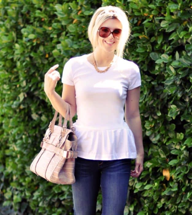 DIY Fashion for Spring - Peplum T-Shirt DIY - Easy Homemade Clothing Tutorials and Things To Make To Wear - Cute Patterns and Projects for Women to Make, T-Shirts, Skirts, Dresses, Shorts and Ideas for Jeans and Pants - Tops, Tanks and Tees With Free Tutorial Ideas and Instructions http://diyjoy.com/fashion-for-spring