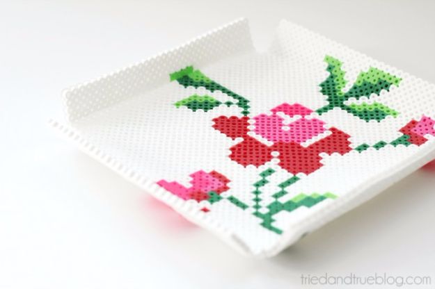 DIY Ideas With Beads - Perler Bead Tray - Cool Crafts and Do It Yourself Ideas Made With Beads - Outdoor Windchimes, Indoor Wall Art, Cute and Easy DIY Gifts - Fun Projects for Kids, Adults and Teens - Bead Project Tutorials With Step by Step Instructions - Best Crafts To Make and Sell on Etsy 