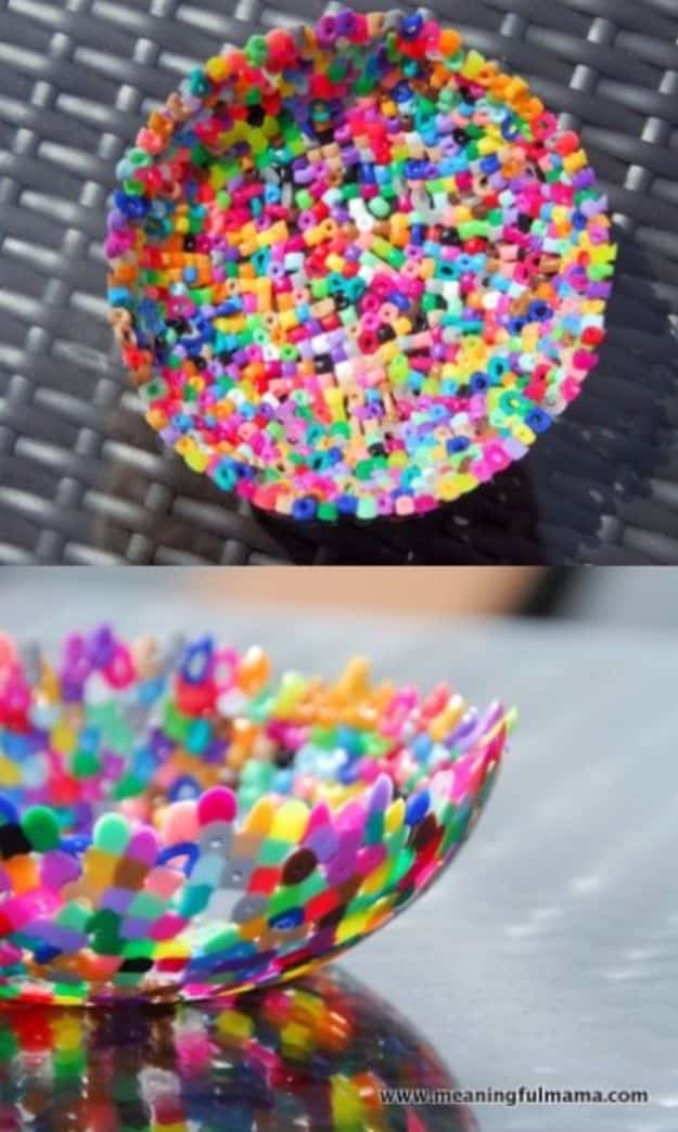 DIY Ideas With Beads - Plastic Bead Bowls - Cool Crafts and Do It Yourself Ideas Made With Beads - Outdoor Windchimes, Indoor Wall Art, Cute and Easy DIY Gifts - Fun Projects for Kids, Adults and Teens - Bead Project Tutorials With Step by Step Instructions - Best Crafts To Make and Sell on Etsy 