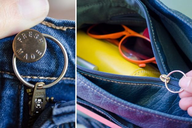 Clothes Hacks - Replace Broken Zipper Pull With Key Ring - DIY Fashion Ideas For Women and For Every Girl - Easy No Sew Hacks for Men's Shirts - Washing Machines Tips For Teens - How To Make Jeans For Fat People - Storage Tips and Videos for Room Decor http://diyjoy.com/diy-clothes-hacks