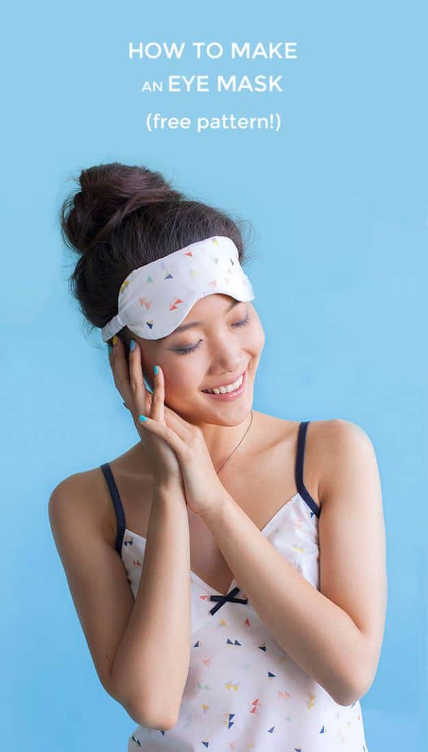 DIY Sleep Masks - Sew A Cute Eye Mask - Cute and Easy Ideas for Making a Homemade Sleep Mask - Best DIY Gift Ideas for Her - Cool Crafts To Make and Sell On Etsy - Creative Presents for Girls, Women and Teens - Do It Yourself Sleeping With Words, Accents and Fun Accessories for Relaxing   #diy #diygifts