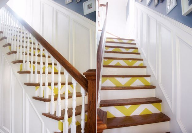 DIY Ideas for Wallpaper Scraps - Step Up Your Stairs - Cute Projects and Easy DIY Gift Ideas to Make With Leftover Wall Paper - Fun Home Decor, Homemade Wall Art Idea Tutorials, Creative Ways to Use Old Wallpapers - Cool Crafts for Men, Women and Teens http://diyjoy.com/diy-ideas-wallpaper-scraps