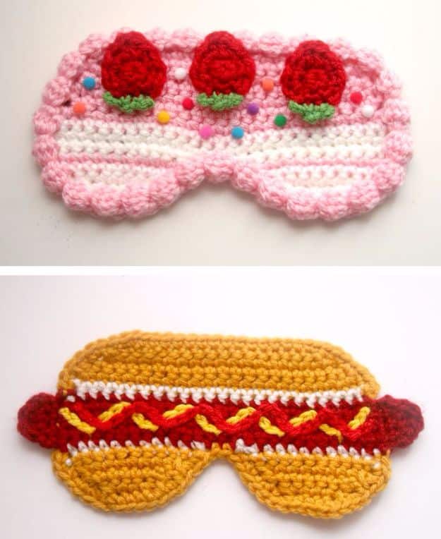 DIY Sleep Masks - Strawberry Cake And Hot Dog Sleep Masks - Cute and Easy Ideas for Making a Homemade Sleep Mask - Best DIY Gift Ideas for Her - Cool Crafts To Make and Sell On Etsy - Creative Presents for Girls, Women and Teens - Do It Yourself Sleeping With Words, Accents and Fun Accessories for Relaxing   #diy #diygifts