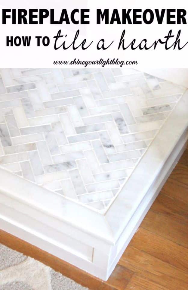 DIY Tile Ideas - Tile A Hearth - Creative Crafts for Bathroom, Kitchen, Living Room, and Fireplace - Awesome Shower and Bathtub Ideas - Fun and Easy Home Decor Projects - How To Make Rustic Entryway Art #homeimprovement #diy