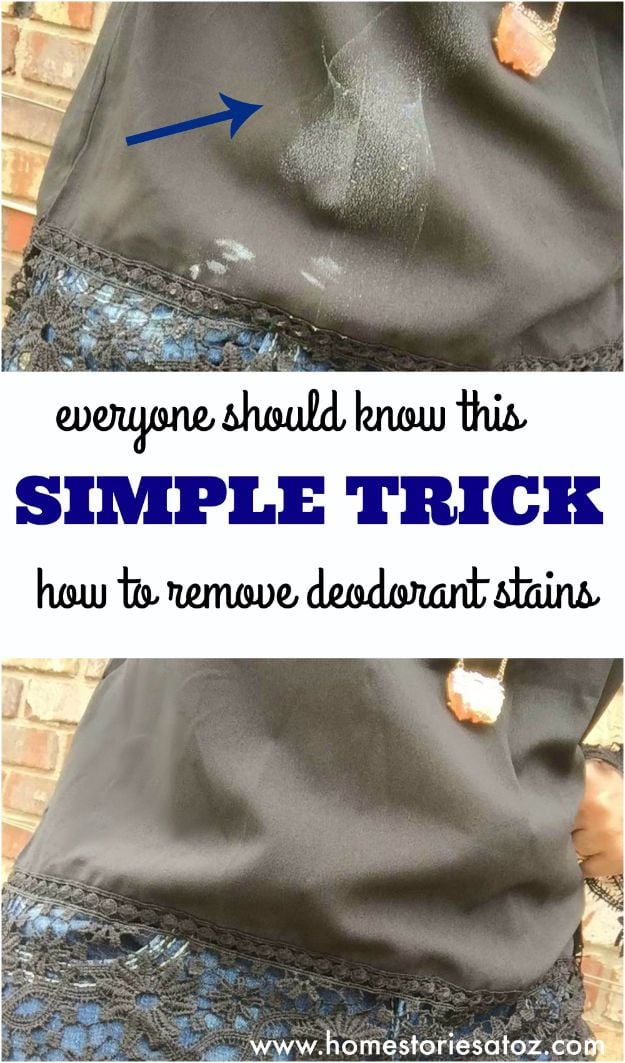 Clothes Hacks - Trick To Remove Deodorant Stains - DIY Fashion Ideas For Women and For Every Girl - Easy No Sew Hacks for Men's Shirts - Washing Machines Tips For Teens - How To Make Jeans For Fat People - Storage Tips and Videos for Room Decor http://diyjoy.com/diy-clothes-hacks