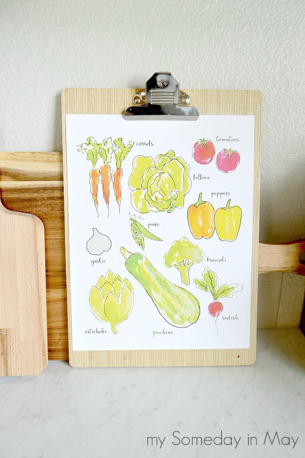 Best Free Printables for Crafts - Watercolor Vegetables Printable - Quotes, Templates, Paper Projects and Cards, DIY Gifts Cards, Stickers and Wall Art You Can Print At Home - Use These Fun Do It Yourself Template and Craft Ideas 