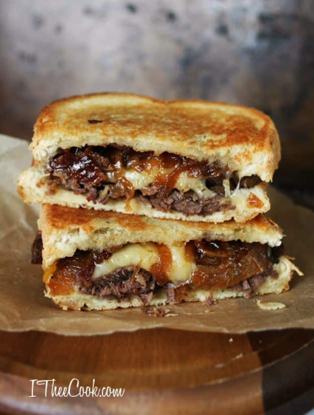 Best Barbecue Recipes - BBQ Brisket Grilled Cheese with Bacon Jam - Easy BBQ Recipe Ideas for Lunch, Dinner and Quick Party Appetizers - Grilled and Smoked Foods, Chicken, Beef and Meat, Fish and Vegetable Ideas for Grilling - Sauces and Rubs, Seasonings and Favorite Bar BBQ Tips #bbq #bbqrecipes #grilling