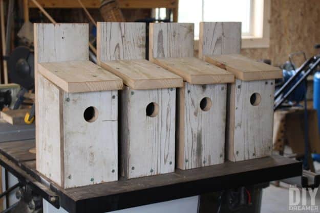 DIY Bird Houses - Blue Bird Birdhouses - Easy Bird House Ideas for Kids and Adult To Make - Free Plans and Tutorials for Wooden, Simple, Upcyle Designs, Recycle Plastic and Creative Ways To Make Rustic Outdoor Decor and a Home for the Birds - Fun Projects for Your Backyard This Summer 