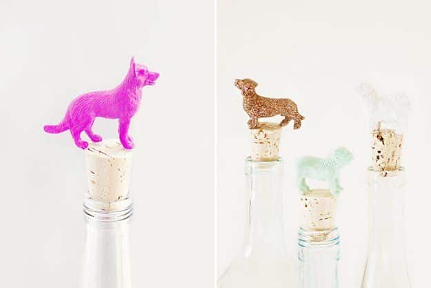 DIY Ideas With Dogs - Canine Wine Toppers - Cute and Easy DIY Projects for Dog Lovers - Wall and Home Decor Projects, Things To Make and Sell on Etsy - Quick Gifts to Make for Friends Who Have Puppies and Doggies - Homemade No Sew Projects- Fun Jewelry, Cool Clothes and Accessories #dogs #crafts #diyideas