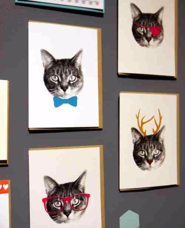 DIY Ideas With Cats - Cat Wall Printable Art - Cute and Easy DIY Projects for Cat Lovers - Wall and Home Decor Projects, Things To Make and Sell on Etsy - Quick Gifts to Make for Friends Who Have Kittens and Kitties - Homemade No Sew Projects- Fun Jewelry, Cool Clothes, Pillows and Kitty Accessories 
