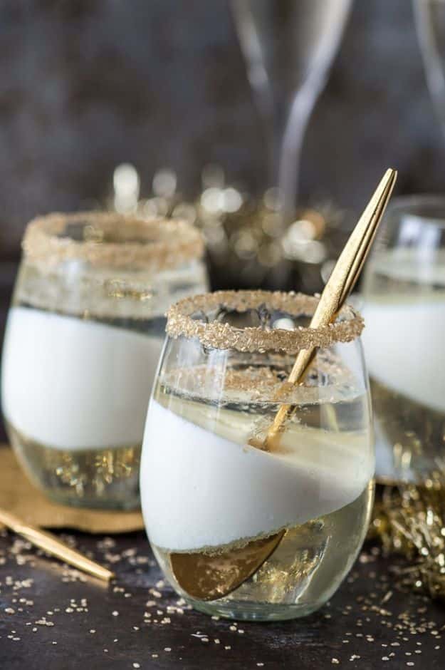 Best Dinner Party Ideas - Champagne Jello Cups - Best Recipes for Foods to Serve, Casseroles, Finger Foods, Desserts and Appetizers- Place Settings and Cards, Centerpieces, Table Decor and Recipe Ideas for Supper Clubs and Dinner Parties http://diyjoy.com/best-dinner-party-ideas
