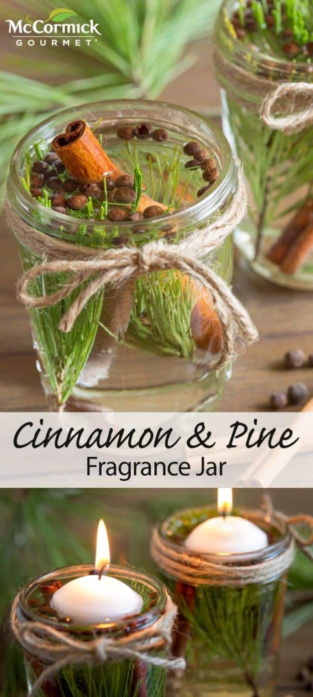 DIY Home Fragrance Ideas - Cinnamon And Pine Fragrance Jar - Easy Ways To Make your House and Home Smell Good - Essential Oils, Diffusers, DIY Lampe Berger Oil, Candles, Room Scents and Homemade Recipes for Odor Removal - Relaxing Lavender, Fresh Clean Smells, Lemon, Herb 