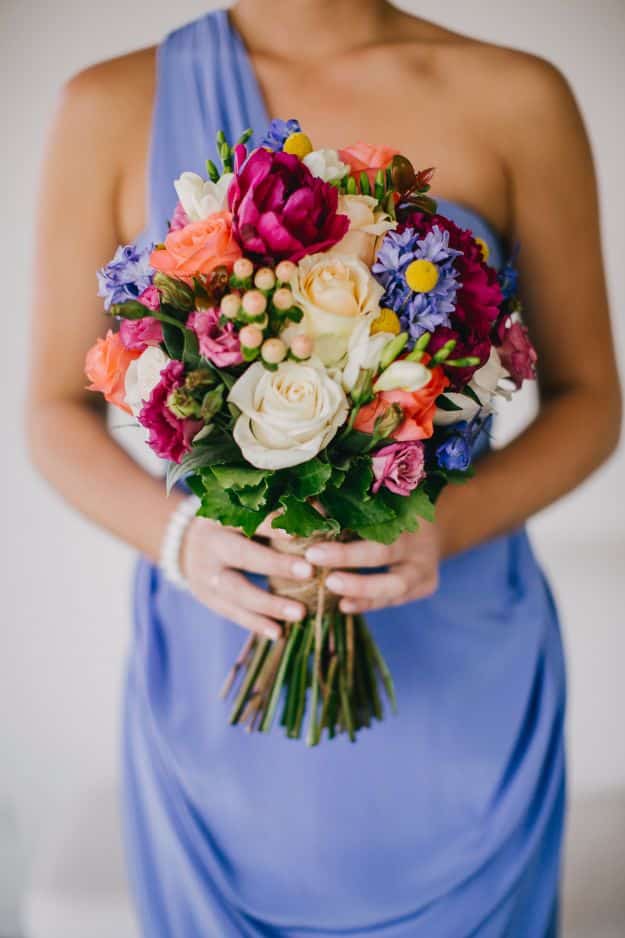 DIY Flowers for Weddings - Colorful And Vibrant Bouquet - Centerpieces, Bouquets, Arrangements for Wedding Ceremony - Aisle Ideas, Rustic Bouquet Projects - Paper, Cheap, Fake Floral, Silk Flower Centerpiece To Make For Brides on A Budget - Decor for Spring, Summer, Winter and Fall http://diyjoy.com/diy-flowers-for-weddings