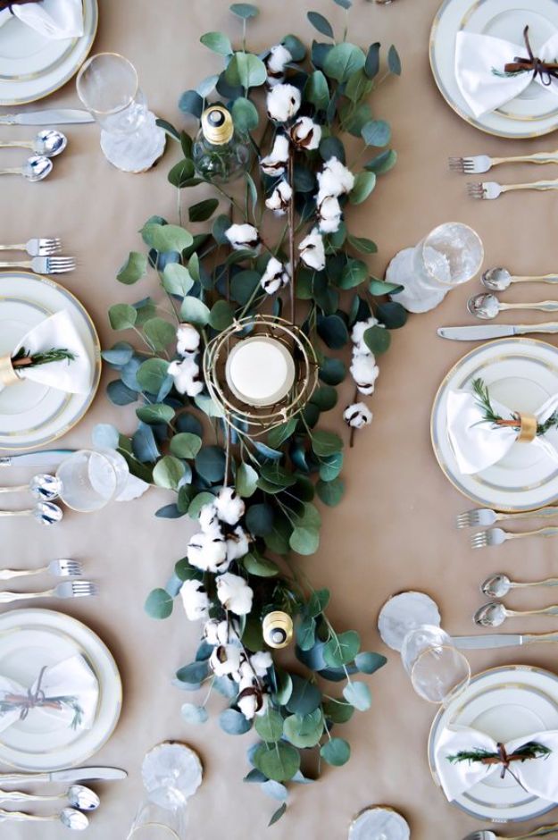 DIY Flowers for Weddings - Cotton Tablescape - Centerpieces, Bouquets, Arrangements for Wedding Ceremony - Aisle Ideas, Rustic Bouquet Projects - Paper, Cheap, Fake Floral, Silk Flower Centerpiece To Make For Brides on A Budget - Decor for Spring, Summer, Winter and Fall http://diyjoy.com/diy-flowers-for-weddings