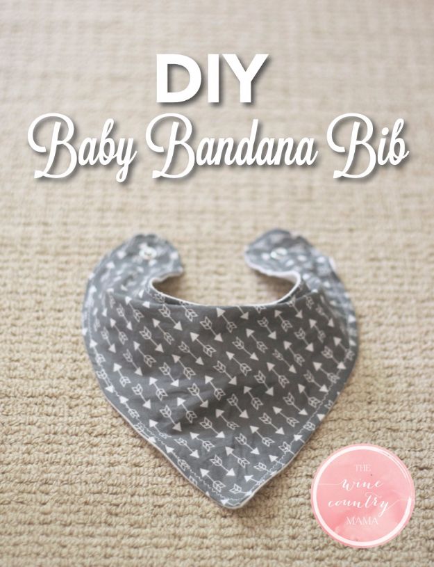 DIY Ideas With Bandanas - DIY Baby Bandana Bib - Bandana Crafts and Decor Projects Made With A Bandana - No Sew Ideas, Bags, Bracelets, Hats, Halter Tops, Blankets and Quilts, Headbands, Simple Craft Project Tutorials for Kids and Teens - Home Decoration and Country Themed Crafts To Make and Sell On Etsy #crafts #country #diy