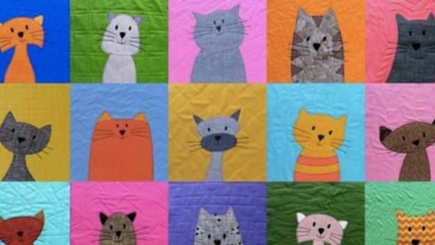 DIY Ideas With Cats - DIY Cat Quilt - Cute and Easy DIY Projects for Cat Lovers - Wall and Home Decor Projects, Things To Make and Sell on Etsy - Quick Gifts to Make for Friends Who Have Kittens and Kitties - Homemade No Sew Projects- Fun Jewelry, Cool Clothes, Pillows and Kitty Accessories 