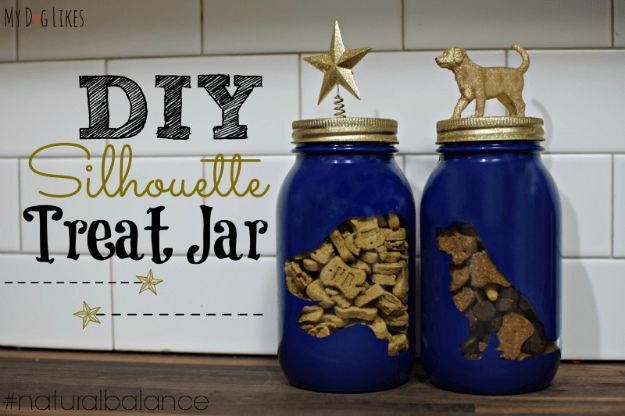 DIY Ideas With Dogs - DIY Dog Treat Jar - Cute and Easy DIY Projects for Dog Lovers - Wall and Home Decor Projects, Things To Make and Sell on Etsy - Quick Gifts to Make for Friends Who Have Puppies and Doggies - Homemade No Sew Projects- Fun Jewelry, Cool Clothes and Accessories #dogs #crafts #diyideas