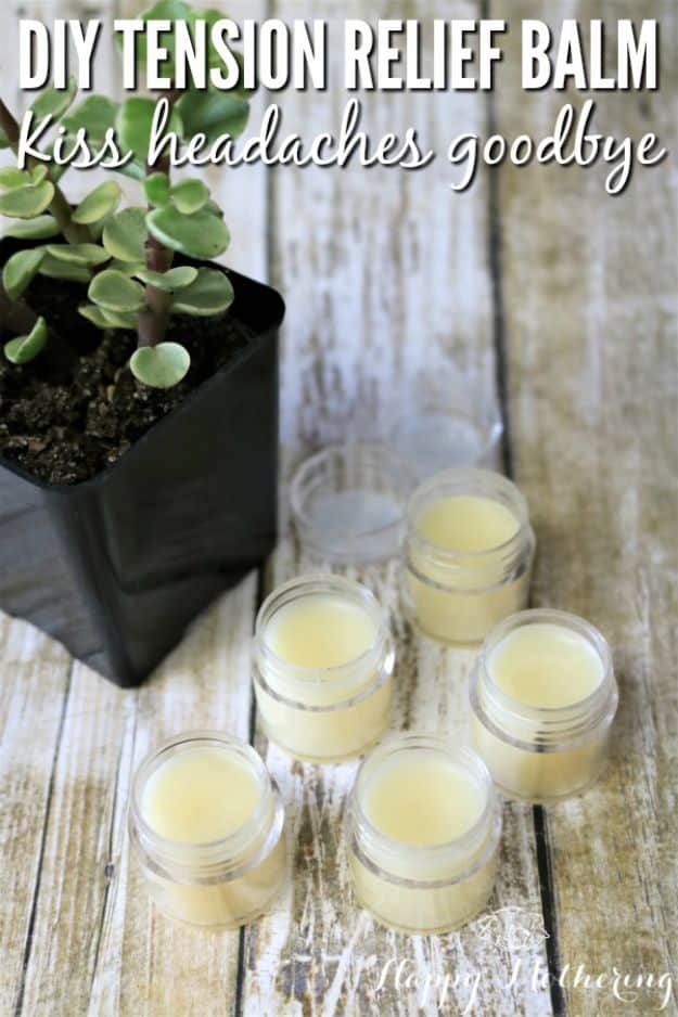 DIY Home Remedies - DIY Headache and Tension Relief Balm - Homemade Recipes and Ideas for Help Relieve Symptoms of Cold and Flu, Upset Stomach, Rash, Cough, Sore Throat, Headache and Illness - Skincare Products, Balms, Lotions and Teas 