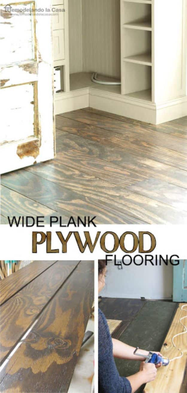 DIY Flooring Projects - DIY Plywood Floors - Cheap Floor Ideas for Those On A Budget - Inexpensive Ways To Refinish Floors With Concrete, Laminate, Plywood, Peel and Stick Tile, Wood, Vinyl - Easy Project Plans and Unique Creative Tutorials for Cool Do It Yourself Home Decor #diy #flooring #homeimprovement