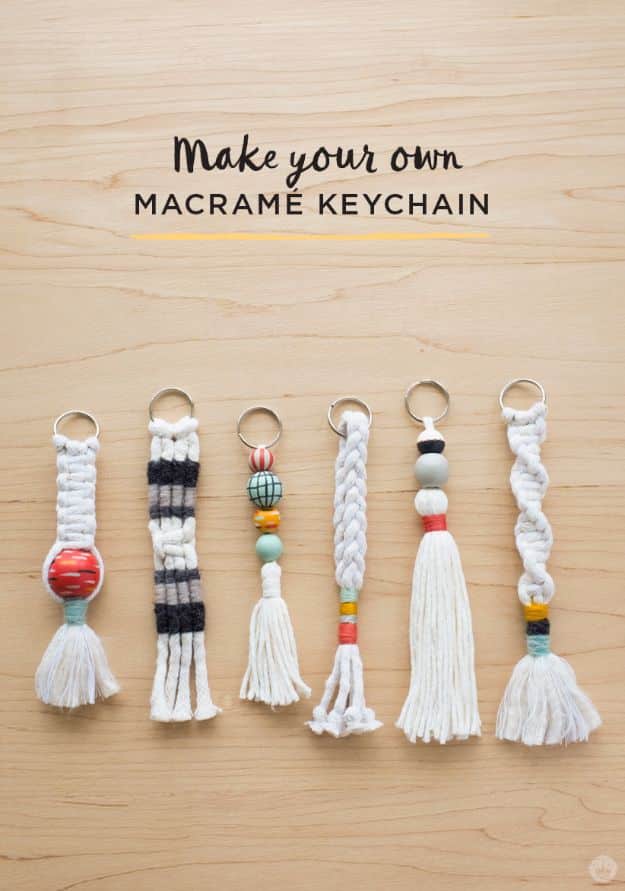 Macrame Crafts - DIY Tassel And Macrame Keychains - DIY Ideas and Easy Macrame Projects for Home Decor, Gifts and Wall Art - Cool Bracelets, Plant Holders, Beautiful Dream Catchers, Things To Make and Sell on Etsy, How To Make Knots for Your Macrame Craft Projects, Fun Ideas Even Kids and Teens Can Make #macrame #crafts #diyideas