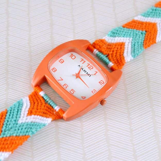 Macrame Crafts - Friendship Bracelet Watch - DIY Ideas and Easy Macrame Projects for Home Decor, Gifts and Wall Art - Cool Bracelets, Plant Holders, Beautiful Dream Catchers, Things To Make and Sell on Etsy, How To Make Knots for Your Macrame Craft Projects, Fun Ideas Even Kids and Teens Can Make #macrame #crafts #diyideas