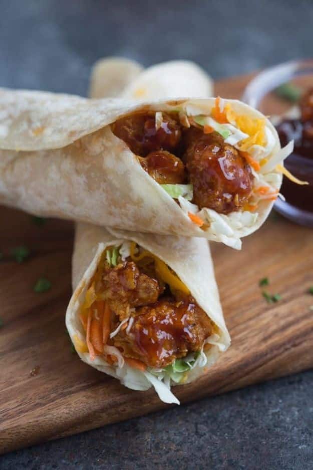 Best Barbecue Recipes - Honey BBQ Chicken Wraps - Easy BBQ Recipe Ideas for Lunch, Dinner and Quick Party Appetizers - Grilled and Smoked Foods, Chicken, Beef and Meat, Fish and Vegetable Ideas for Grilling - Sauces and Rubs, Seasonings and Favorite Bar BBQ Tips #bbq #bbqrecipes #grilling