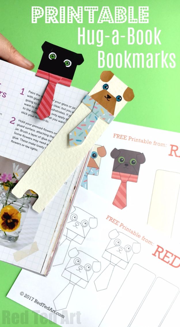 DIY Ideas With Dogs - Hug a Book Pug Bookmark DIY - Cute and Easy DIY Projects for Dog Lovers - Wall and Home Decor Projects, Things To Make and Sell on Etsy - Quick Gifts to Make for Friends Who Have Puppies and Doggies - Homemade No Sew Projects- Fun Jewelry, Cool Clothes and Accessories #dogs #crafts #diyideas