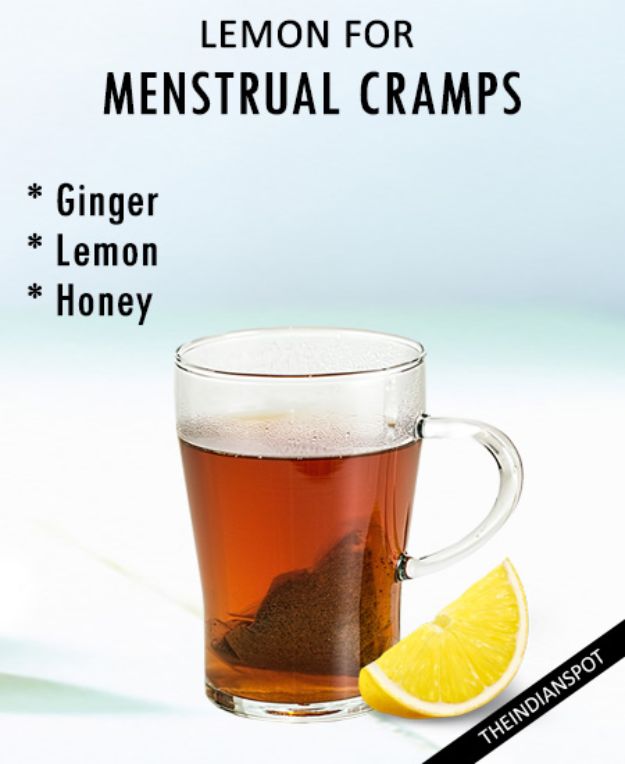 DIY Home Remedies - Lemon Remedy For Menstrual Cramps - Homemade Recipes and Ideas for Help Relieve Symptoms of Cold and Flu, Upset Stomach, Rash, Cough, Sore Throat, Headache and Illness - Skincare Products, Balms, Lotions and Teas 