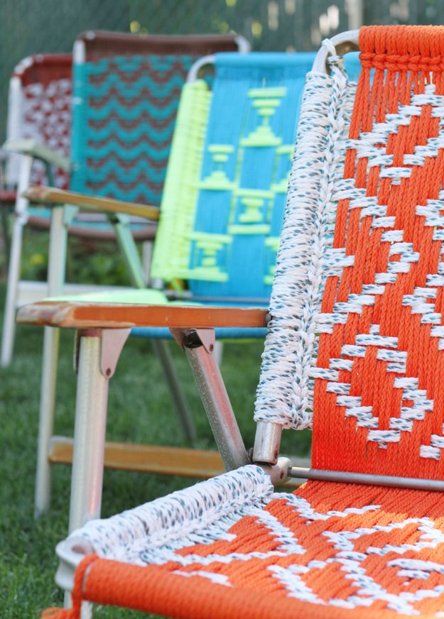 Macrame Crafts - Macrame Lawn Chair - DIY Ideas and Easy Macrame Projects for Home Decor, Gifts and Wall Art - Cool Bracelets, Plant Holders, Beautiful Dream Catchers, Things To Make and Sell on Etsy, How To Make Knots for Your Macrame Craft Projects, Fun Ideas Even Kids and Teens Can Make #macrame #crafts #diyideas
