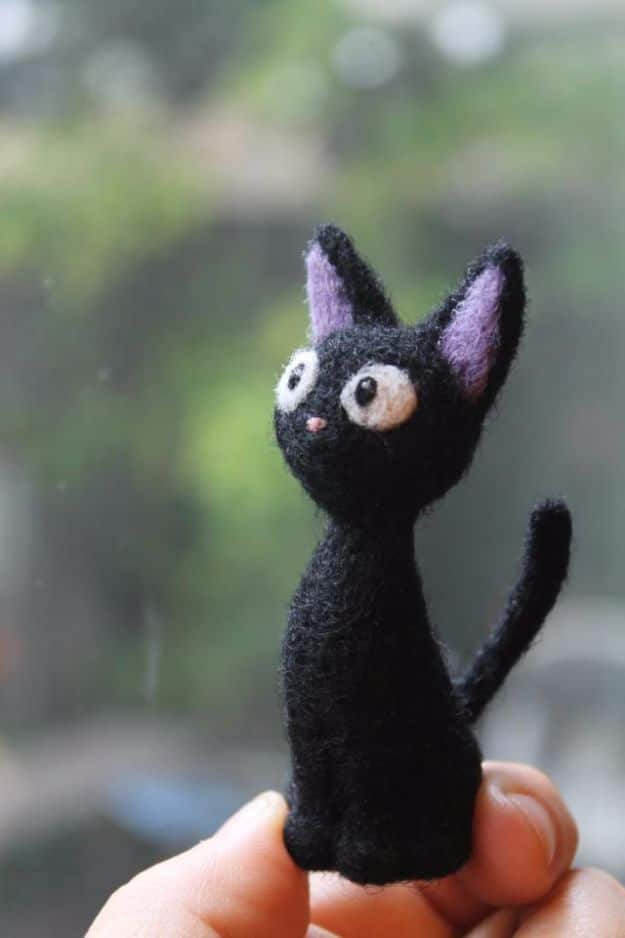 DIY Ideas With Cats - Needle Felted Totoro - Cute and Easy DIY Projects for Cat Lovers - Wall and Home Decor Projects, Things To Make and Sell on Etsy - Quick Gifts to Make for Friends Who Have Kittens and Kitties - Homemade No Sew Projects- Fun Jewelry, Cool Clothes, Pillows and Kitty Accessories 