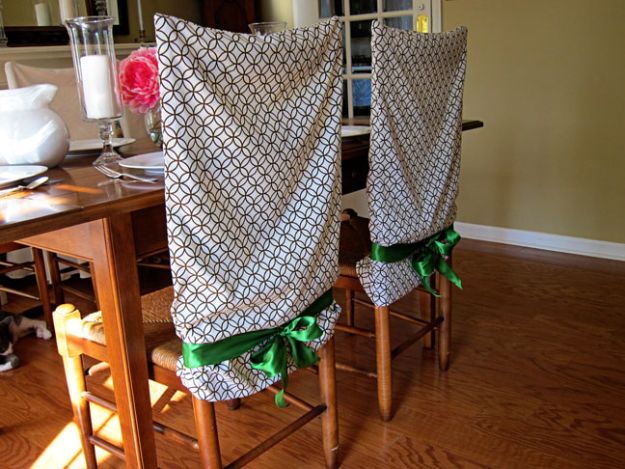 DIY Slipcovers - No-Sew Pillow Case Chair Covers - Do It Yourself Slip Covers For Furniture - No Sew Ideas, Easy Fabrics Four Couch and Sofa Cover - Chair Projects and Ideas, How To Make a Slip cover with step by step tutorial and instructions - Cool DIY Home and Living Room Decor #slipcovers #diydecor