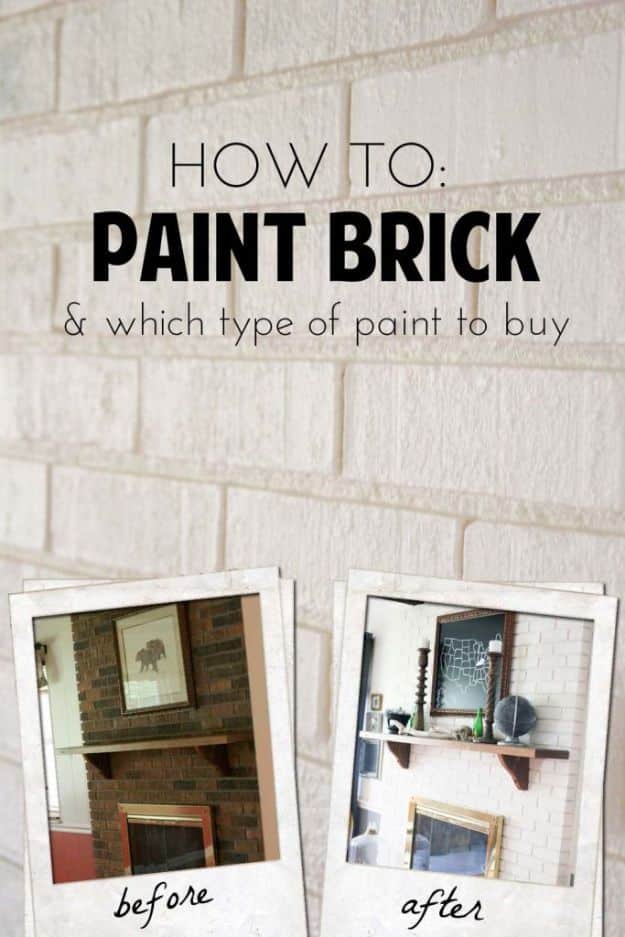DIY Painting Hacks - Paint Brick - Easy Ways To Shortcut House Painting - Wall Prep, Painters Tape, Trim, Edging, Ceiling, Exterior Cutting In, Furniture and Crafts Paint Tips - Paint Your House Or Your Room With These Time Saving Painter Hacks and Quick Tricks http://diyjoy.com/diy-painting-hacks