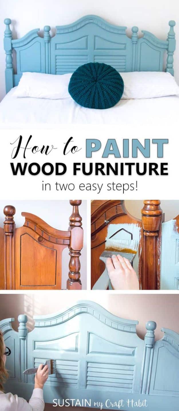 DIY Painting Hacks - Paint Wood Furniture - Easy Ways To Shortcut House Painting - Wall Prep, Painters Tape, Trim, Edging, Ceiling, Exterior Cutting In, Furniture and Crafts Paint Tips - Paint Your House Or Your Room With These Time Saving Painter Hacks and Quick Tricks http://diyjoy.com/diy-painting-hacks