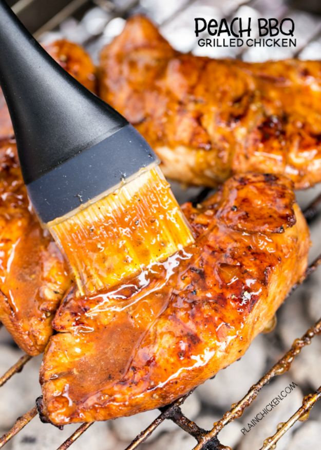 Best Barbecue Recipes - Peach BBQ Grilled Chicken - Easy BBQ Recipe Ideas for Lunch, Dinner and Quick Party Appetizers - Grilled and Smoked Foods, Chicken, Beef and Meat, Fish and Vegetable Ideas for Grilling - Sauces and Rubs, Seasonings and Favorite Bar BBQ Tips #bbq #bbqrecipes #grilling