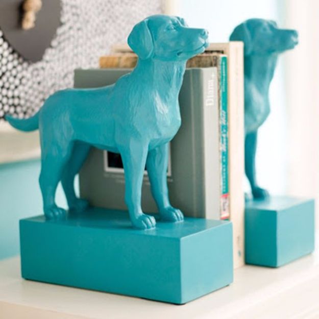 DIY Ideas With Dogs - Pottery Barn Inspired DIY Dog Bookends - Cute and Easy DIY Projects for Dog Lovers - Wall and Home Decor Projects, Things To Make and Sell on Etsy - Quick Gifts to Make for Friends Who Have Puppies and Doggies - Homemade No Sew Projects- Fun Jewelry, Cool Clothes and Accessories #dogs #crafts #diyideas