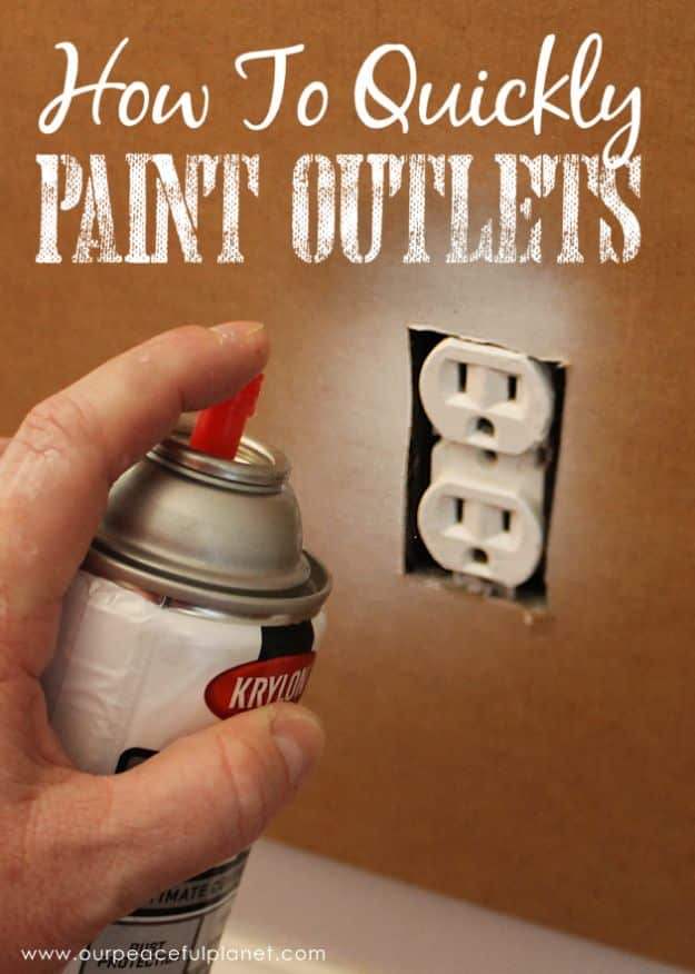 DIY Painting Hacks - Quickly Paint Outlets - Easy Ways To Shortcut House Painting - Wall Prep, Painters Tape, Trim, Edging, Ceiling, Exterior Cutting In, Furniture and Crafts Paint Tips - Paint Your House Or Your Room With These Time Saving Painter Hacks and Quick Tricks http://diyjoy.com/diy-painting-hacks