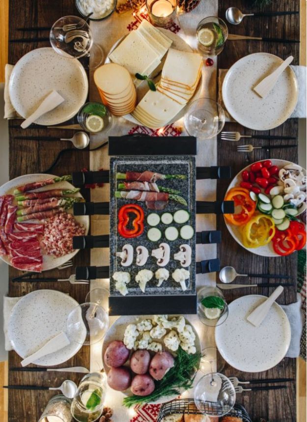 Best Dinner Party Ideas - Raclette Dinner Party - Best Recipes for Foods to Serve, Casseroles, Finger Foods, Desserts and Appetizers- Place Settings and Cards, Centerpieces, Table Decor and Recipe Ideas for Supper Clubs and Dinner Parties http://diyjoy.com/best-dinner-party-ideas