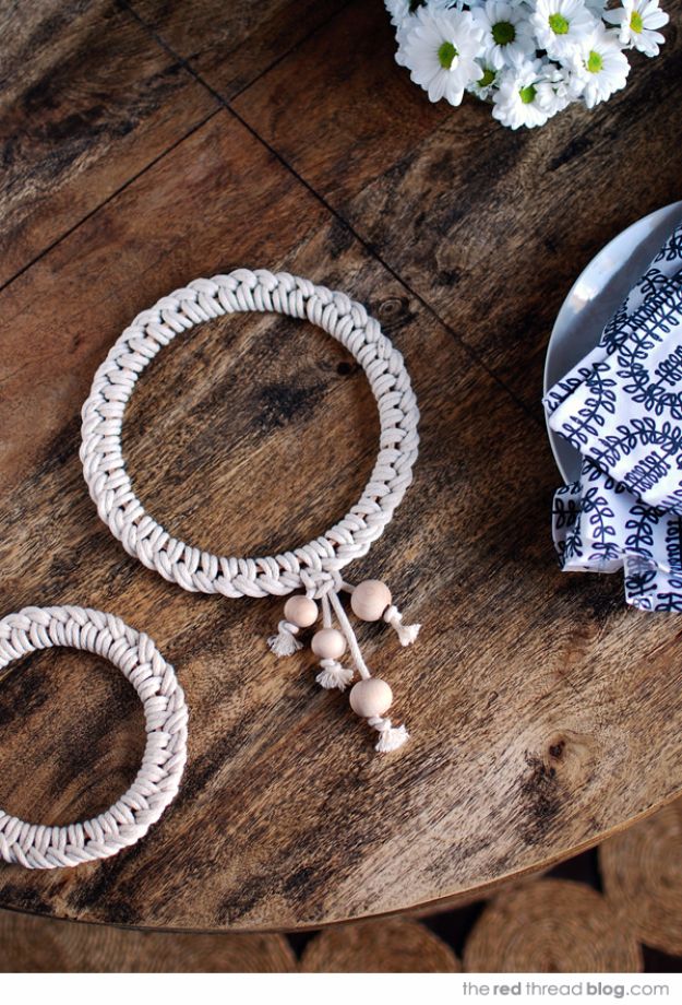 Macrame Crafts - Scandinavian Style Knotted Trivet - DIY Ideas and Easy Macrame Projects for Home Decor, Gifts and Wall Art - Cool Bracelets, Plant Holders, Beautiful Dream Catchers, Things To Make and Sell on Etsy, How To Make Knots for Your Macrame Craft Projects, Fun Ideas Even Kids and Teens Can Make #macrame #crafts #diyideas