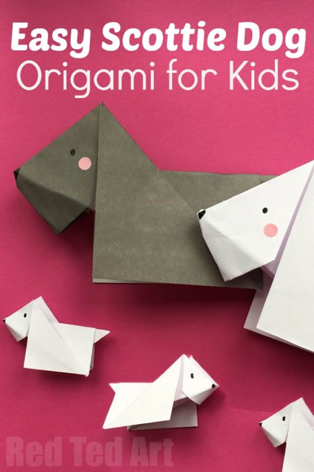 DIY Ideas With Dogs - Scottie Dog Origami - Cute and Easy DIY Projects for Dog Lovers - Wall and Home Decor Projects, Things To Make and Sell on Etsy - Quick Gifts to Make for Friends Who Have Puppies and Doggies - Homemade No Sew Projects- Fun Jewelry, Cool Clothes and Accessories #dogs #crafts #diyideas