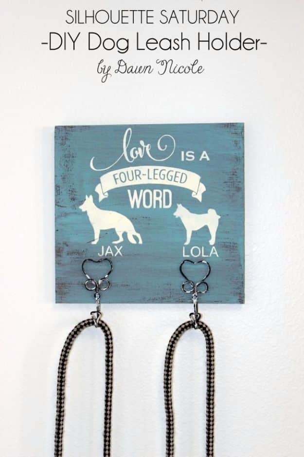 DIY Ideas With Dogs - Simple DIY Dog Leash Holder - Cute and Easy DIY Projects for Dog Lovers - Wall and Home Decor Projects, Things To Make and Sell on Etsy - Quick Gifts to Make for Friends Who Have Puppies and Doggies - Homemade No Sew Projects- Fun Jewelry, Cool Clothes and Accessories #dogs #crafts #diyideas