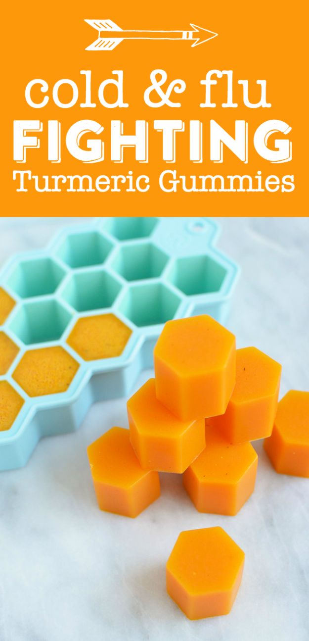 DIY Home Remedies - Turmeric Gummies - Homemade Recipes and Ideas for Help Relieve Symptoms of Cold and Flu, Upset Stomach, Rash, Cough, Sore Throat, Headache and Illness - Skincare Products, Balms, Lotions and Teas 