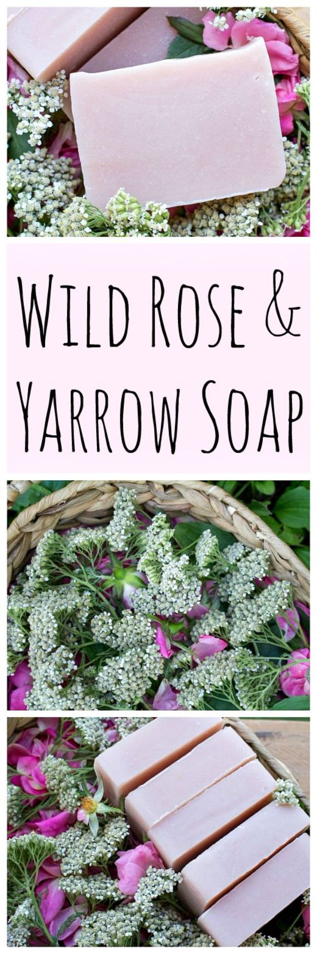 DIY Soap Recipes - Wild Rose And Yarrow Soap - Melt and Pour, Homemade Recipe Without Lye - Natural Soap crafts for Kids - Shea Butter, Essential Oils, Easy Ides With 3 Ingredients - soap recipes with step by step tutorials #soap #diygifts