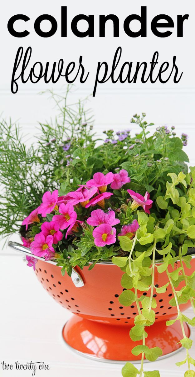 Best Mothers Day Ideas - Colander Flower Planter - Easy and Cute DIY Projects to Make for Mom - Cool Gifts and Homemade Cards, Gift in A Jar Ideas - Cheap Things You Can Make for Your Mother http://diyjoy.com/diy-mothers-day-ideas